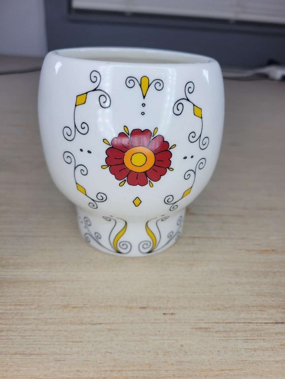 Williams Sonoma Day of the Dead Sugar Skull Mug Cup Set of 4 White Floral - Picture 4 of 7